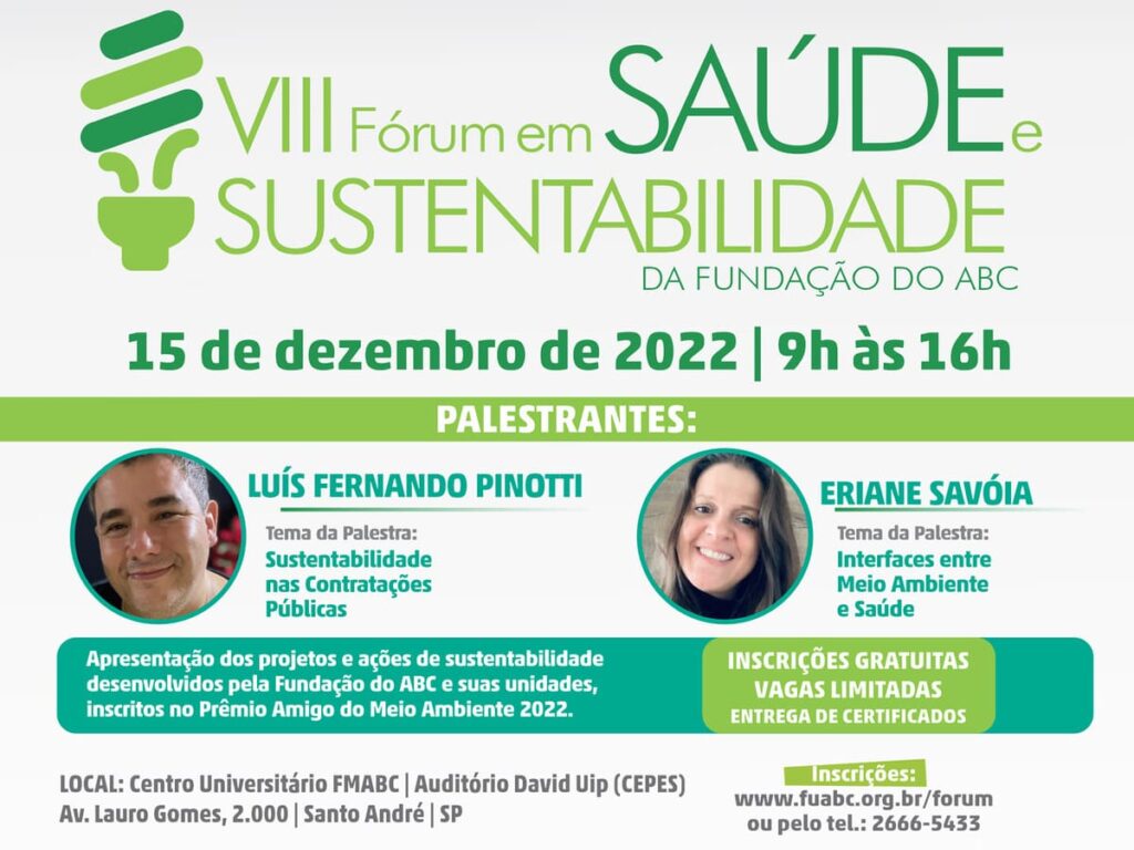 Fundação do ABC organiza 8ª edição do ‘Fórum em Saúde e Sustentabilidade’
