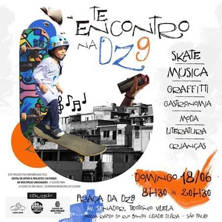 Evento multicultural Praça da DZ9 na Cidade Dutra dia 18 de junho