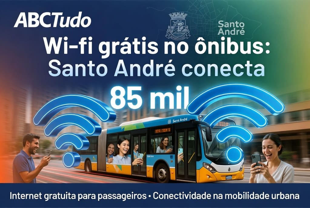 Wi-fi grátis no ônibus: Santo André conecta 85 mil