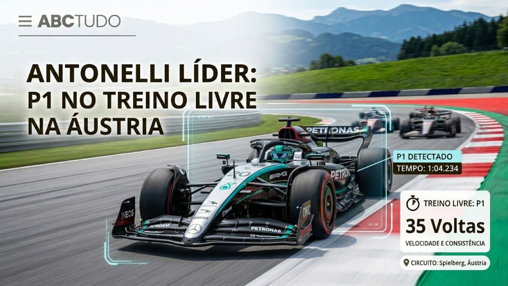 Antonelli liderando treino livre da F1 na Áustria!
