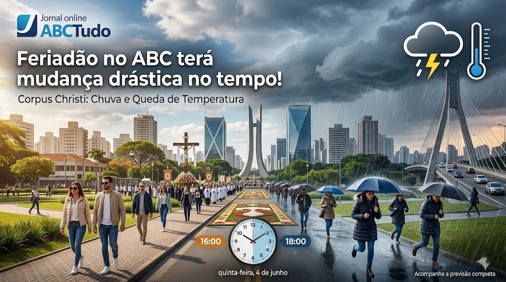 Feriadão no ABC terá mudança drástica no tempo!
