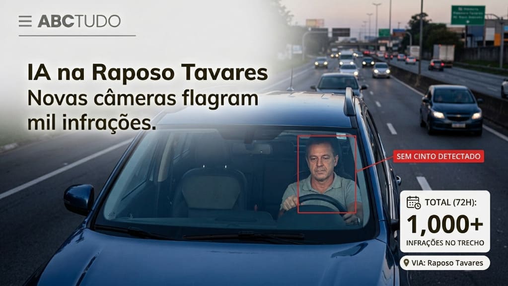 IA flagra mil infrações em 72h na Raposo Tavares