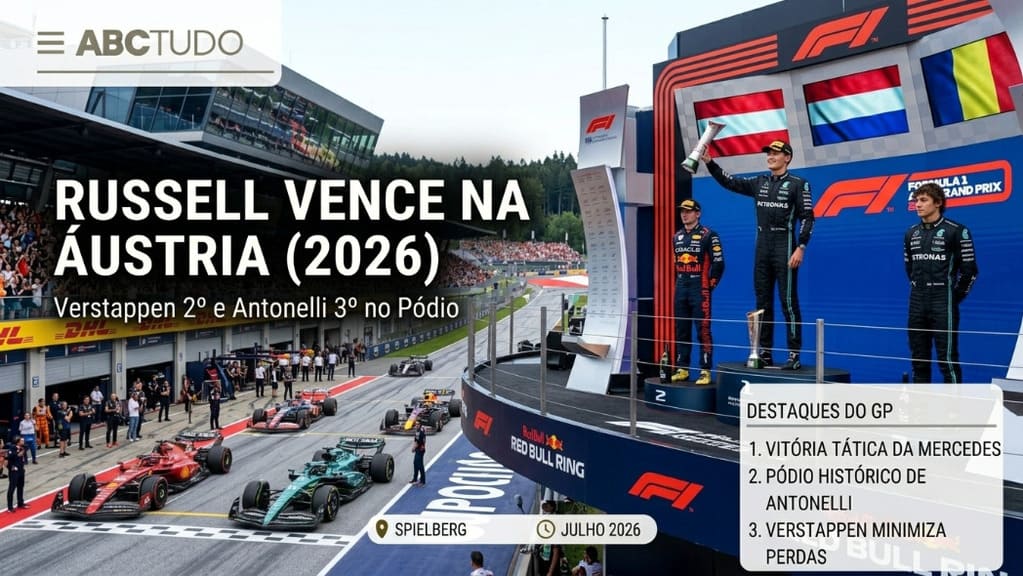 Russell vence na Áustria; Verstappen 2º e Antonelli 3º