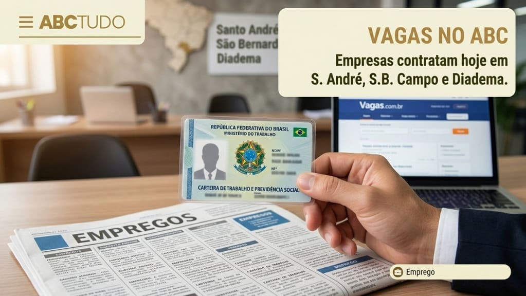 Vagas de emprego no ABC hoje: empresas contratando em Santo André, São Bernardo e Diadema